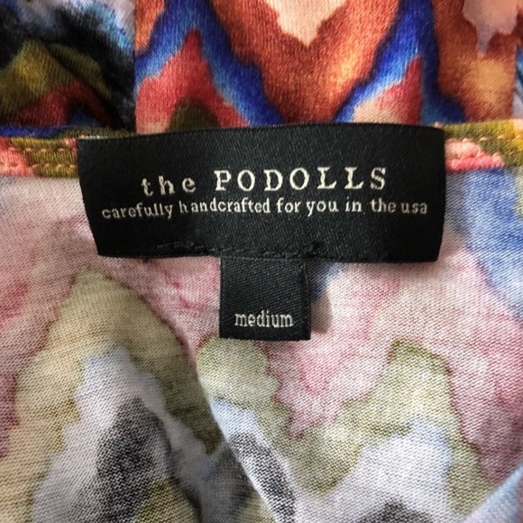 Anthropologie The Podolls Draped Rainbow Muted Colors Chevron Top - Picture 4 of 4
